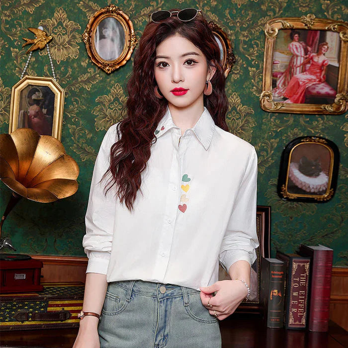 Colorful Heart Embroidery – Soft & Stylish