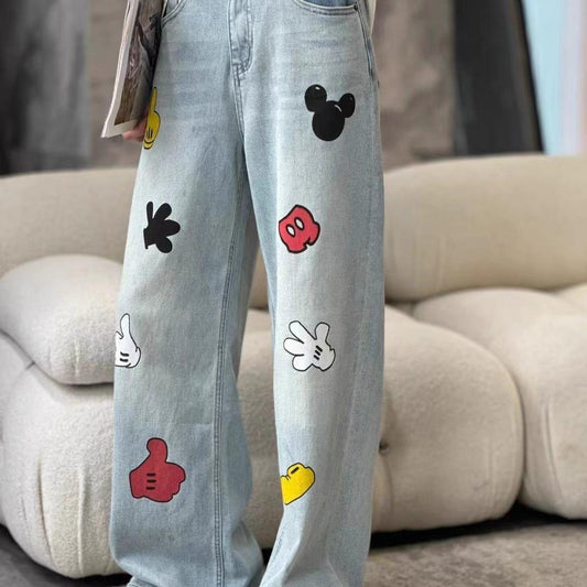 Playful Cartoon Patch Denim Jeans πβ¨