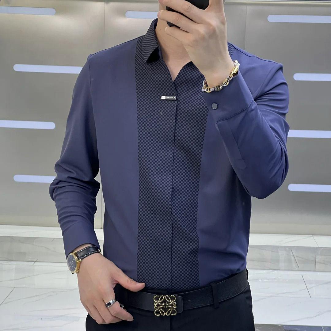 Slim-Fit Striped Long-sleeved Shirt