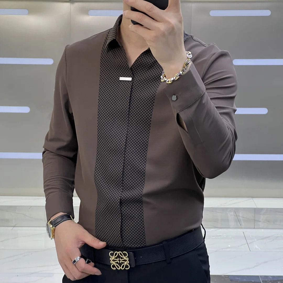 Slim-Fit Striped Long-sleeved Shirt