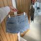 Stretchy Diamanté Denim Shorts