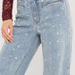 Crystal Studded Wide-Leg Jeans ✨