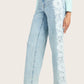 Ice Blue Floral Lace Wide-Leg Jeans 🌸👖
