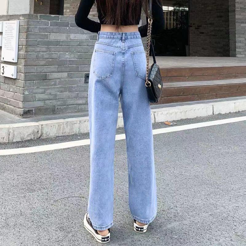 Black Heart Embroidered Straight Fit Denim Jeans