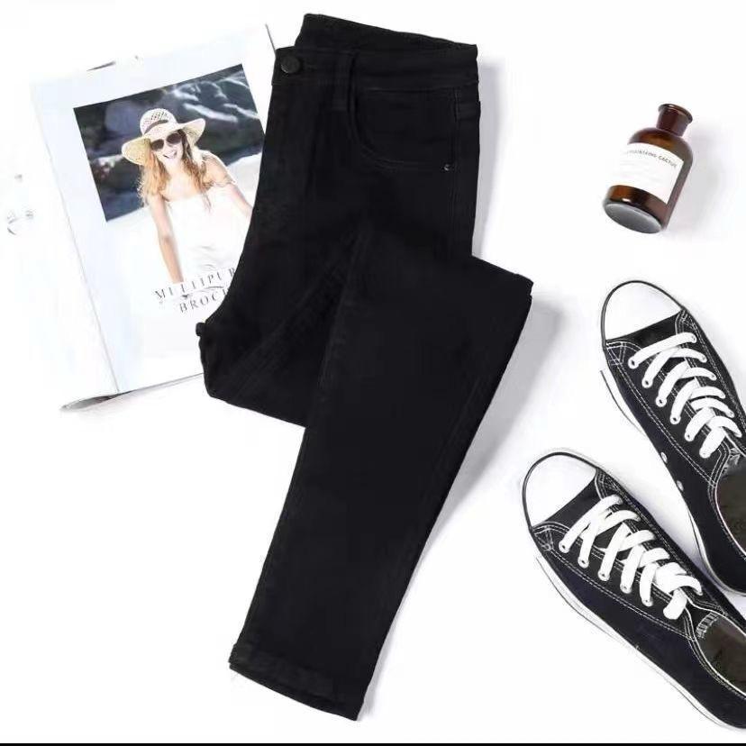 Black Heart Embroidered Straight Fit Denim Jeans