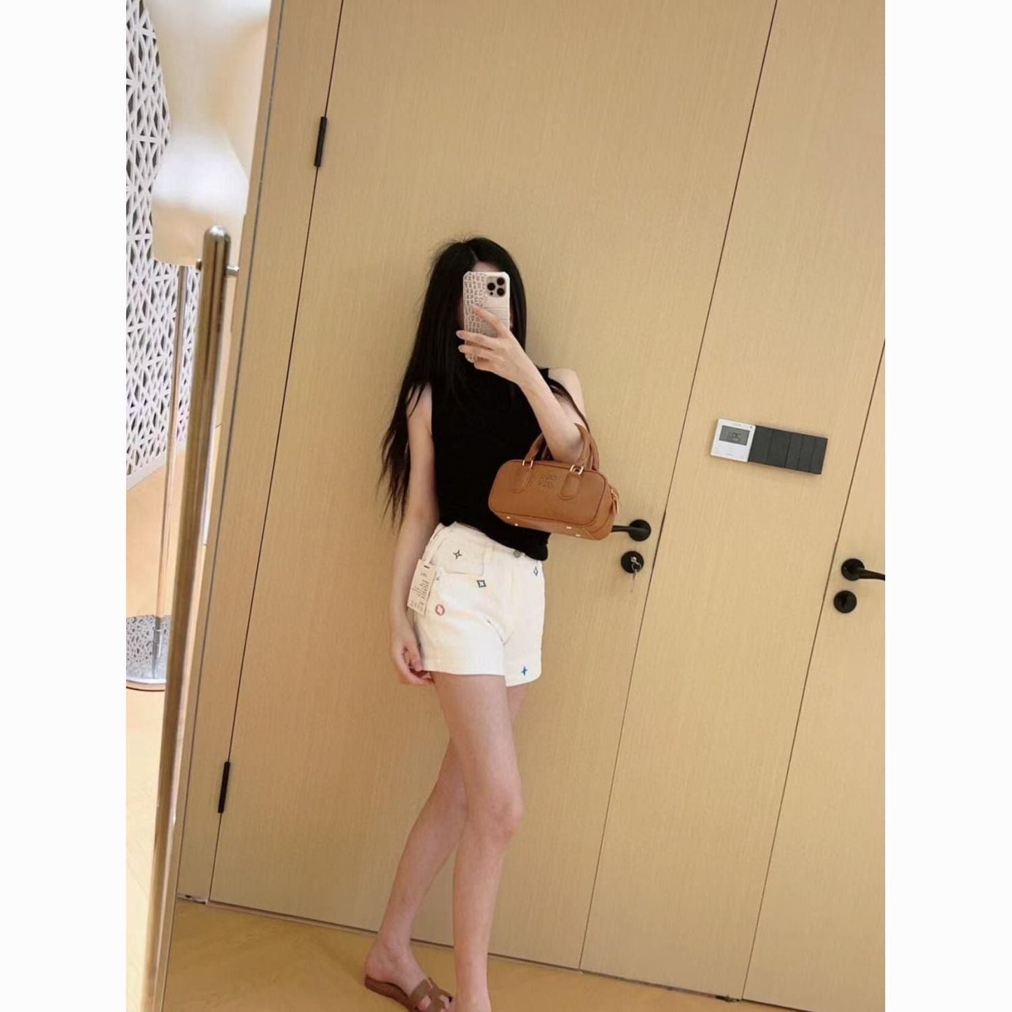 Luxe Monogram White Denim Shorts 🤍