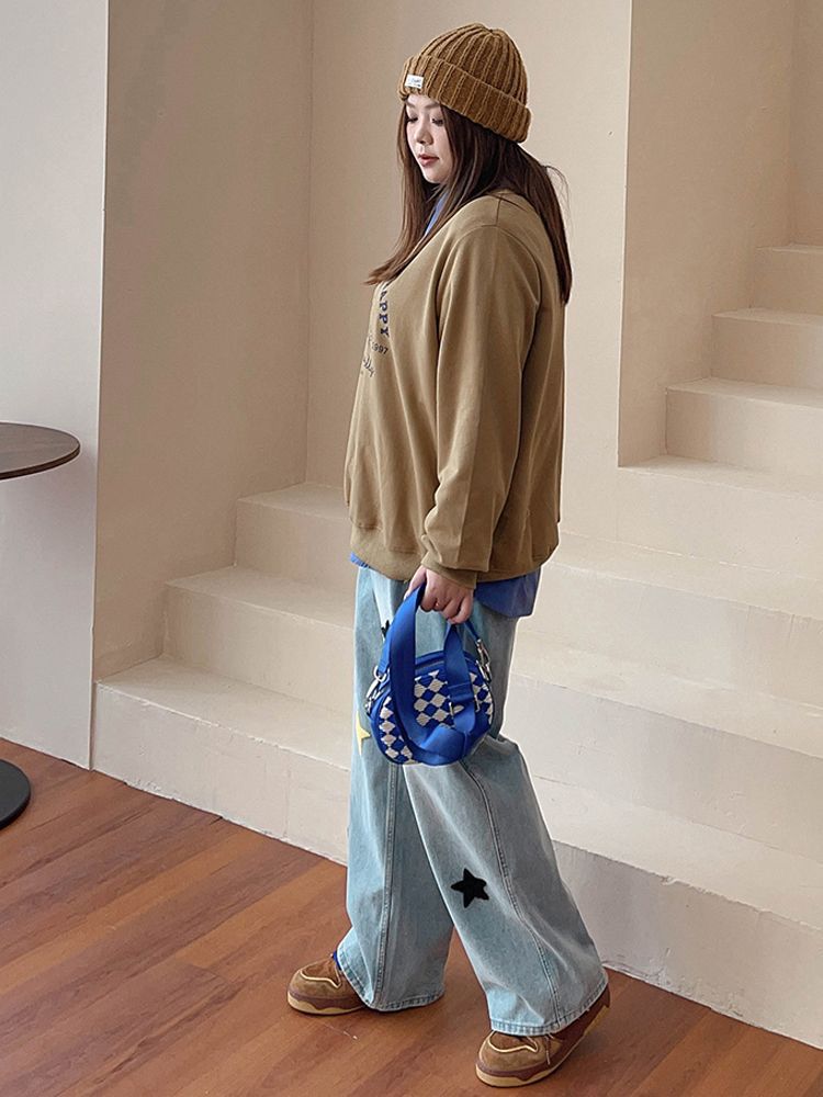 Star & Heart Patch Wide-Leg Denim Jeans 🌟❤️👖