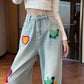 Whimsical Mushroom Denim Jeans 🍄❤️👖