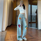 Whimsical Mushroom Denim Jeans 🍄❤️👖