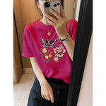 Butterfly Blossom Embroidered Tee 🦋🌸