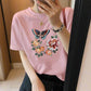 Butterfly Blossom Embroidered Tee 🦋🌸