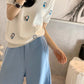 Cute Doraemon Embroidered T-Shirt for Women