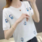 Cute Doraemon Embroidered T-Shirt for Women